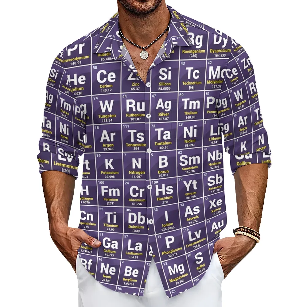 Men's Casual Printed Long Sleeve Shirt