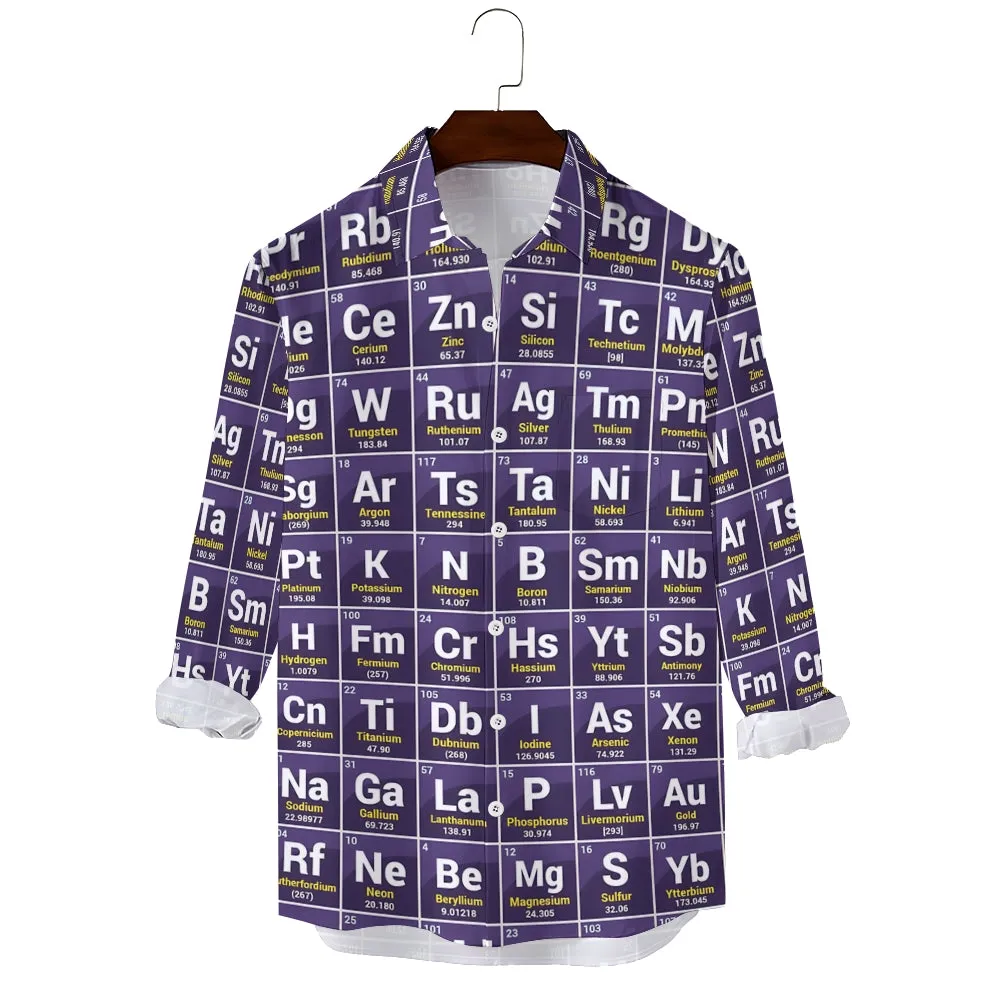 Men's Casual Printed Long Sleeve Shirt