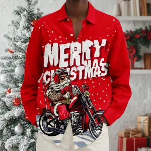 Men's Funny Christmas Printed Long Sleeve Shirts