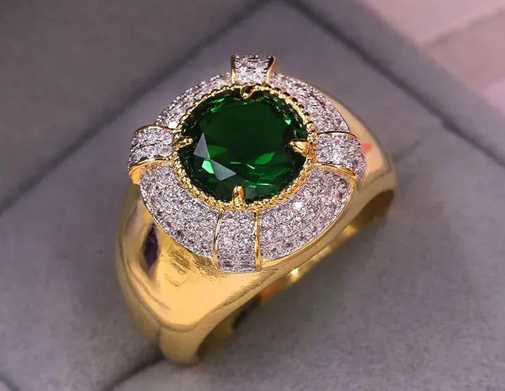 Mens Green Diamond Ring | Womens Green Diamond Ring