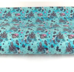 Mermaid Witches Castle Blue Synthetic Leather Sheets USDR