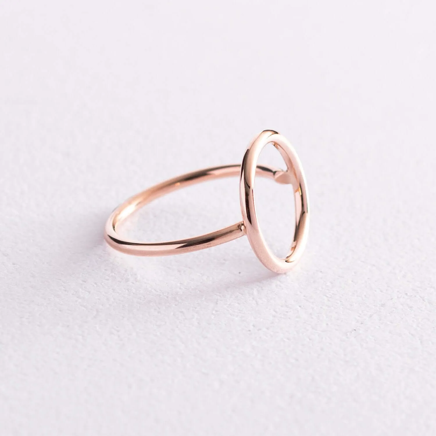Minimalistic Round Ring 14K Rose Gold Women's Basic Jewelry