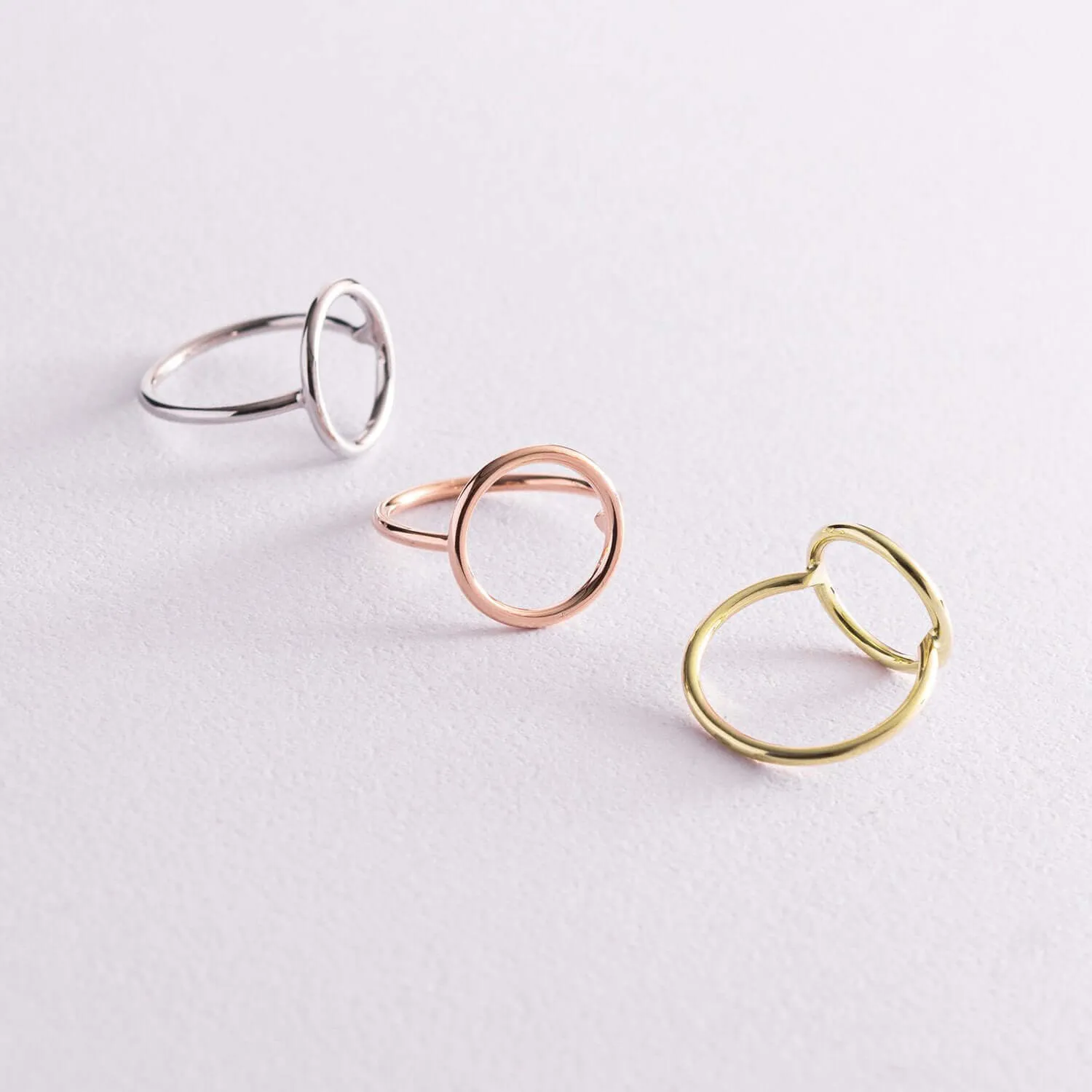Minimalistic Round Ring 14K Rose Gold Women's Basic Jewelry