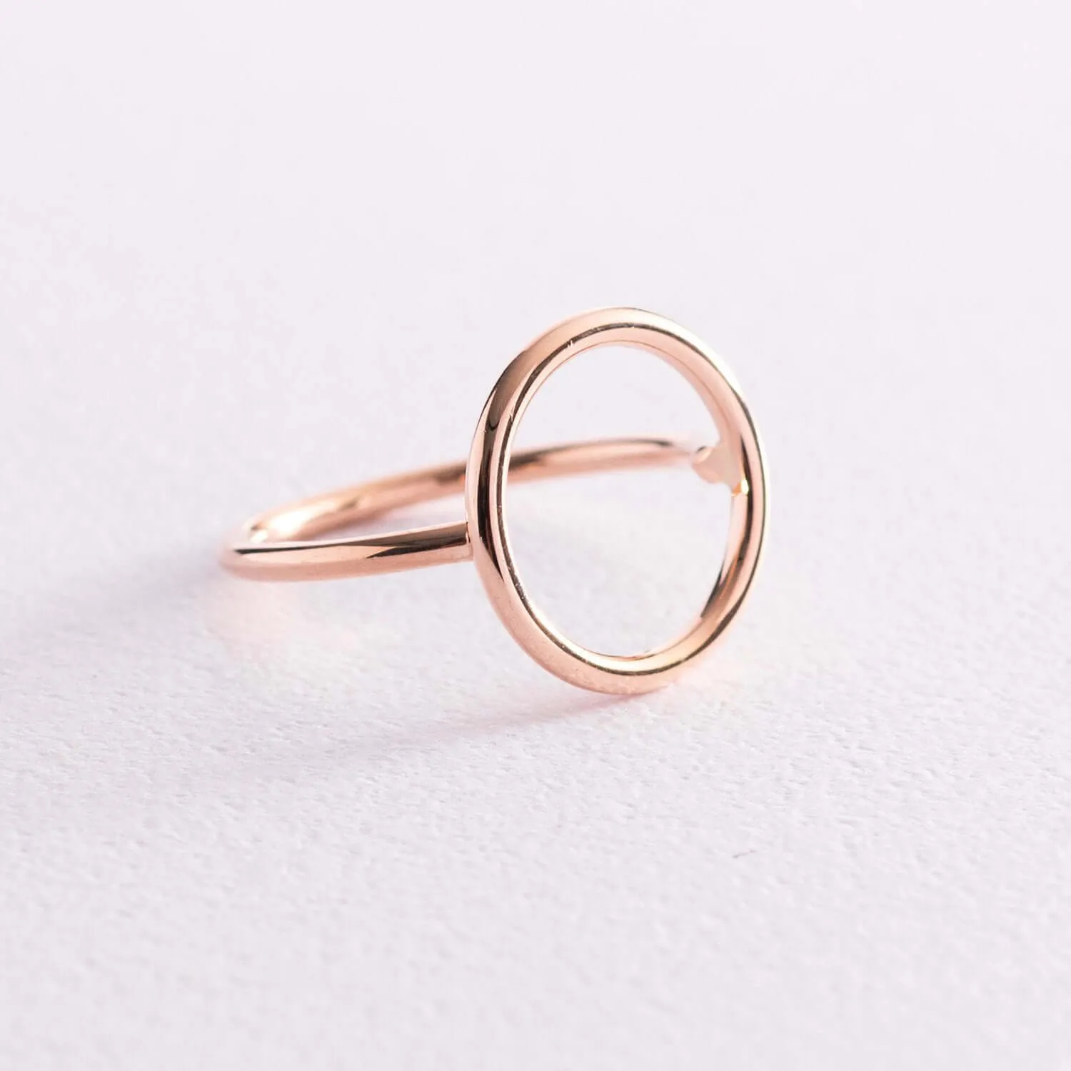 Minimalistic Round Ring 14K Rose Gold Women's Basic Jewelry