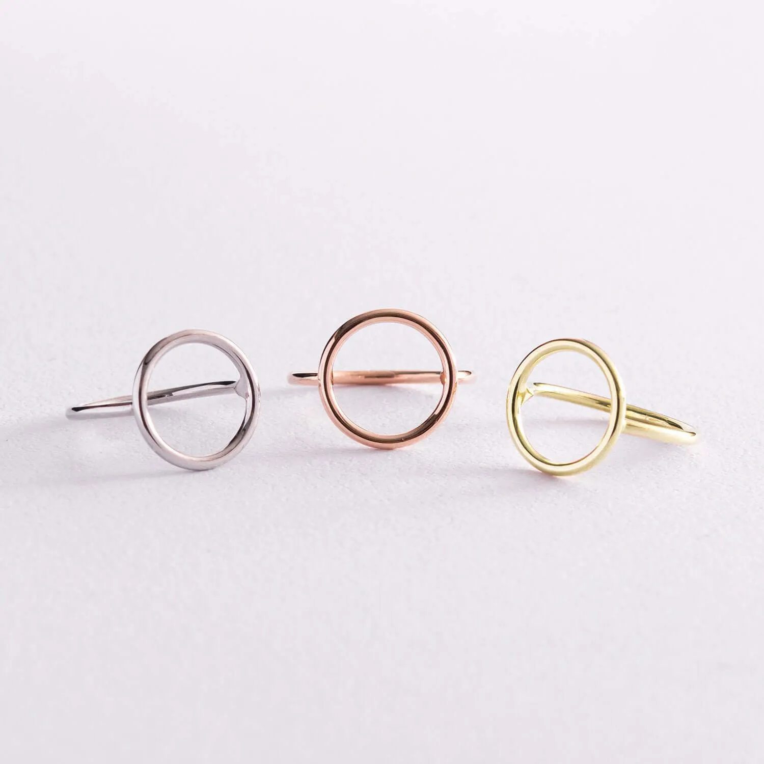 Minimalistic Round Ring 14K Rose Gold Women's Basic Jewelry
