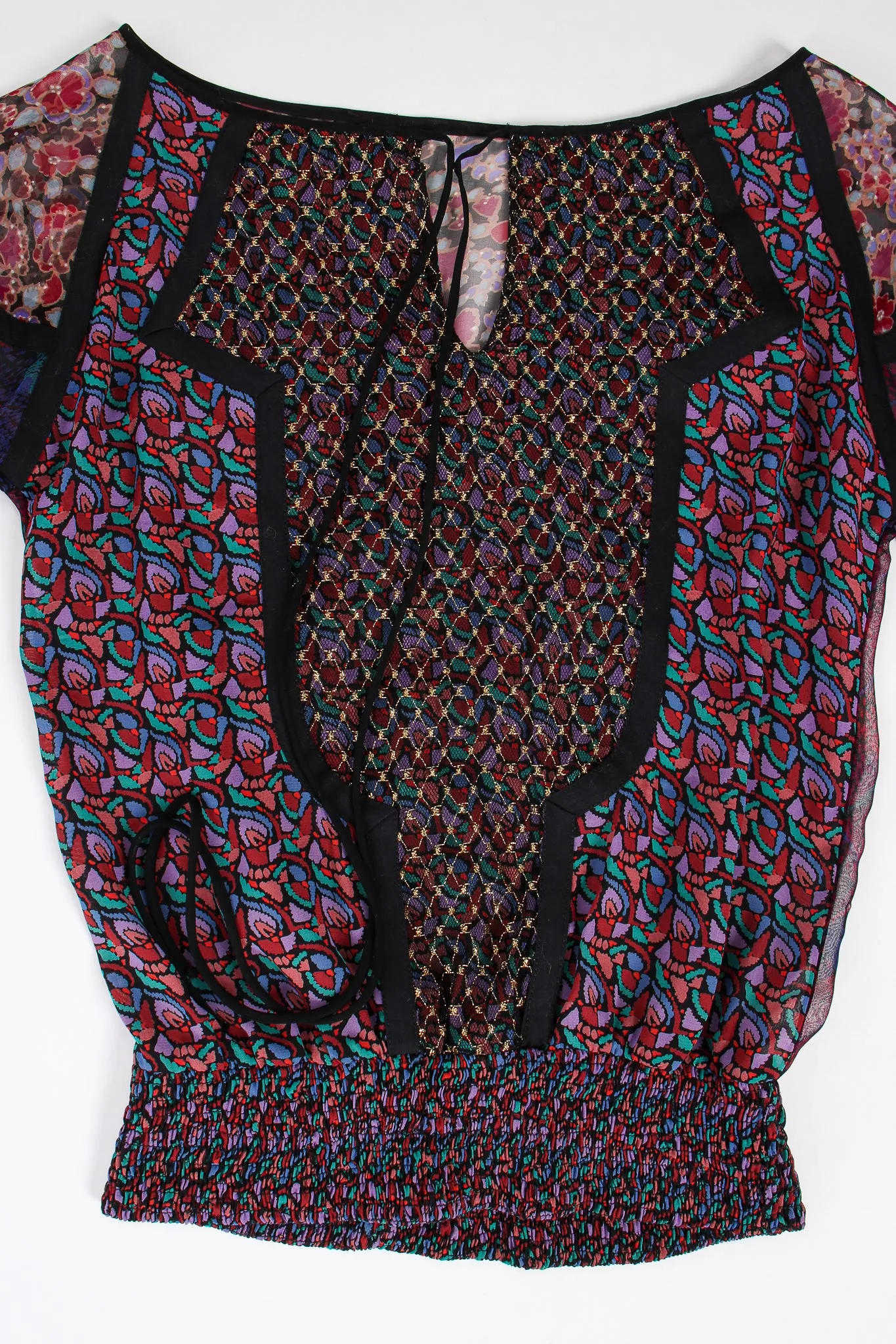 Mixed Print Chiffon Top & Skirt Set