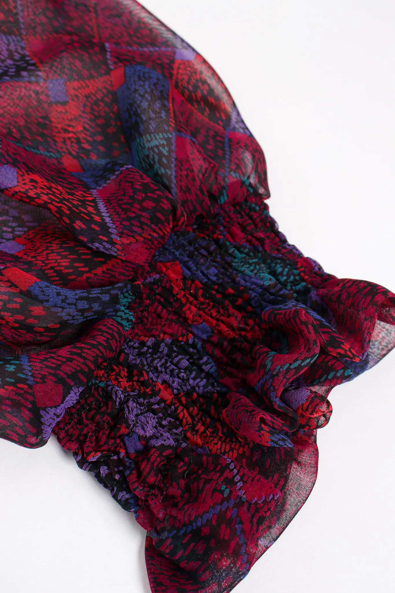Mixed Print Chiffon Top & Skirt Set