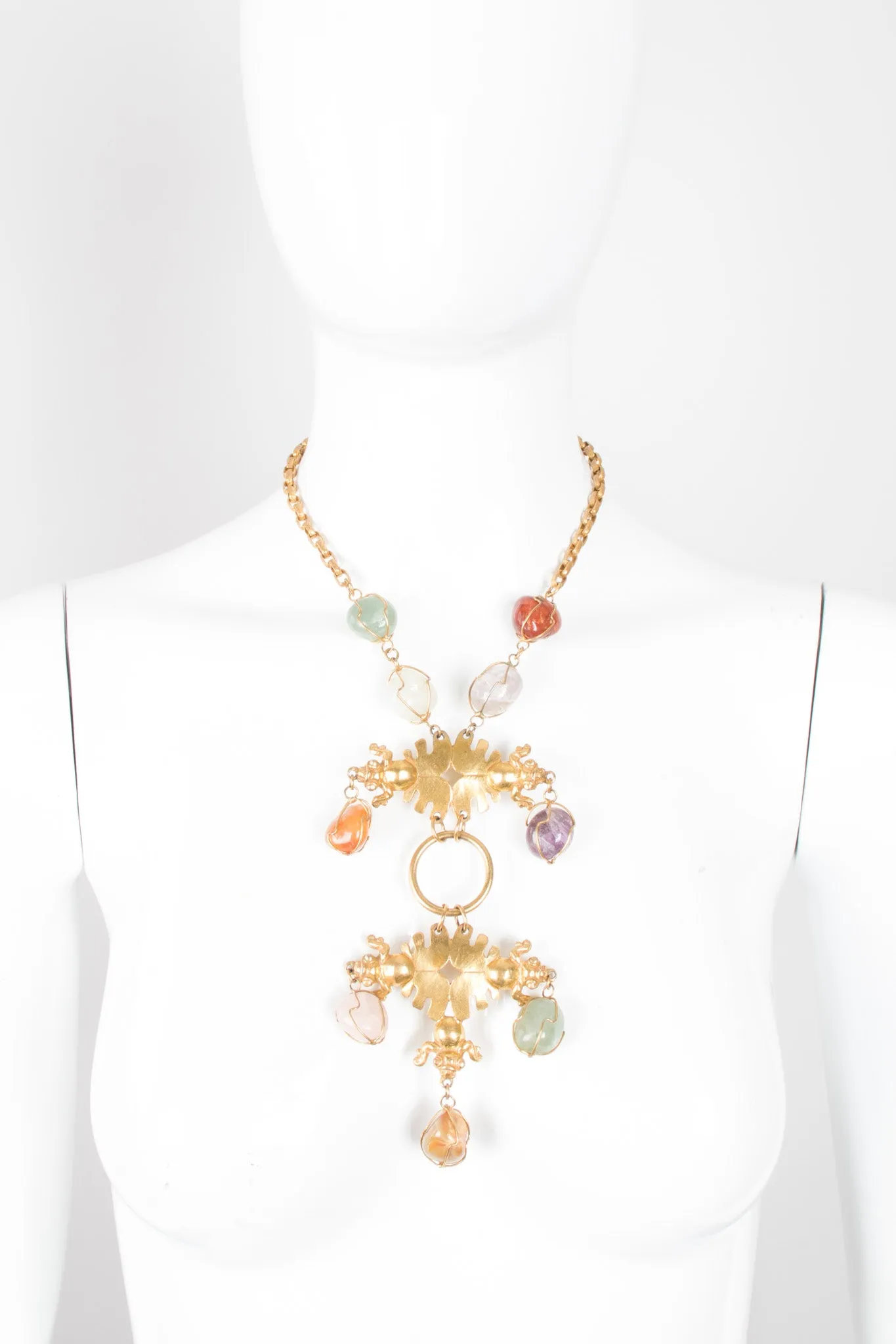 Modernist Fly Gemstone Necklace
