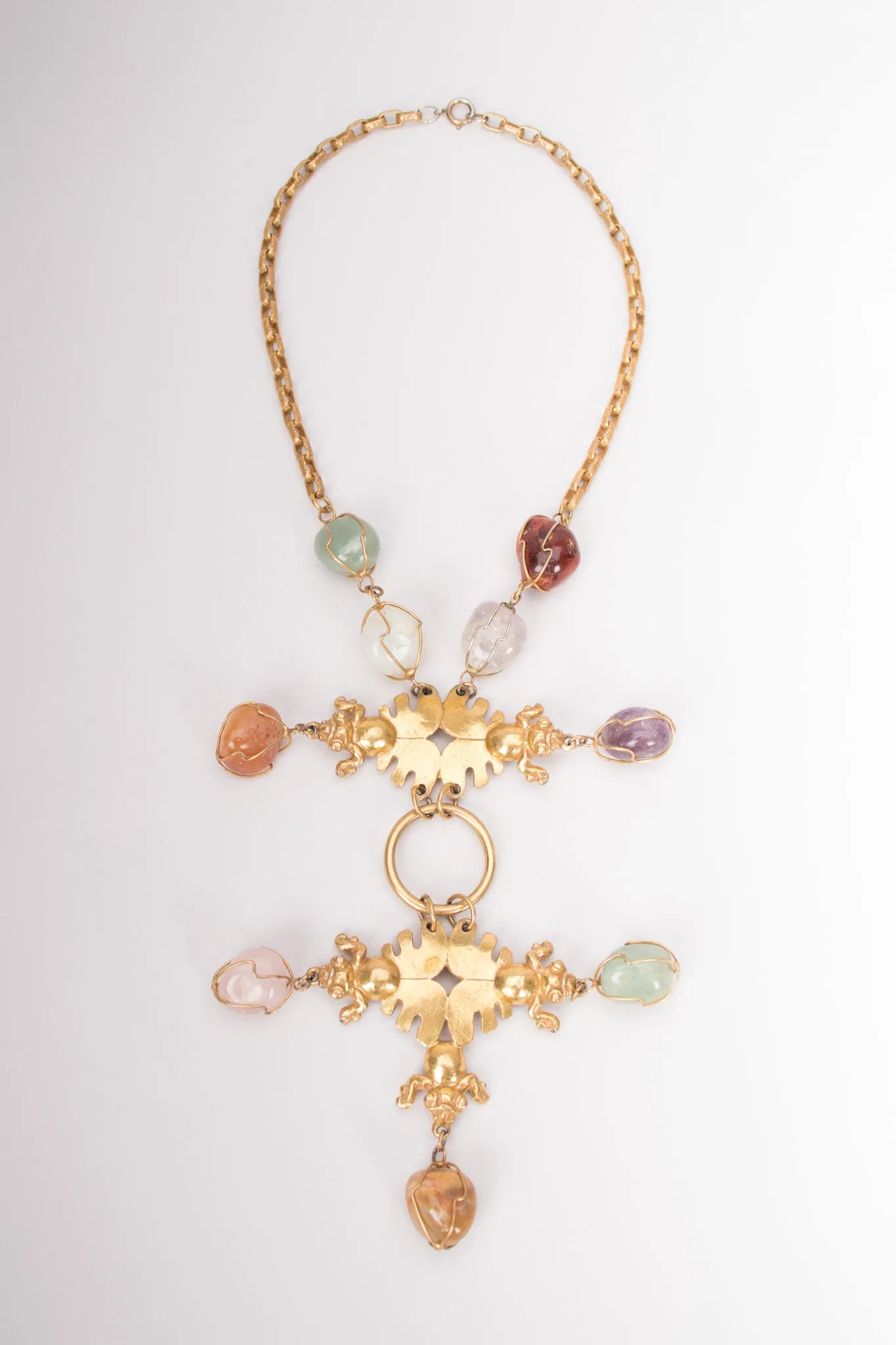 Modernist Fly Gemstone Necklace
