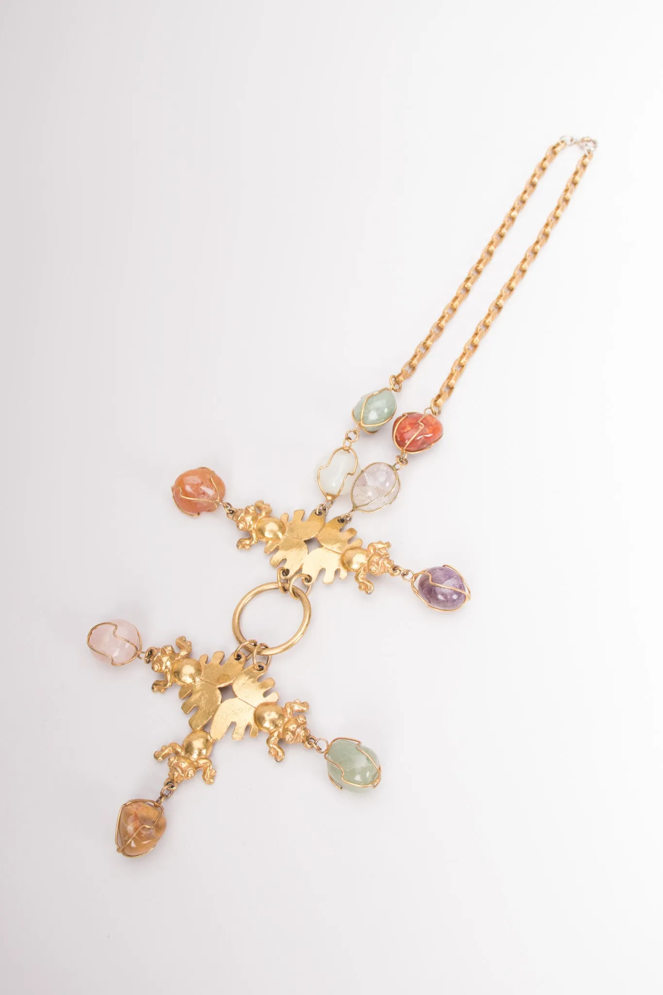 Modernist Fly Gemstone Necklace
