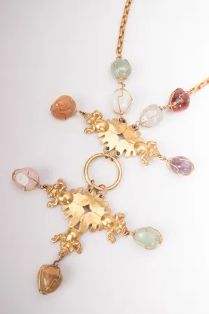 Modernist Fly Gemstone Necklace