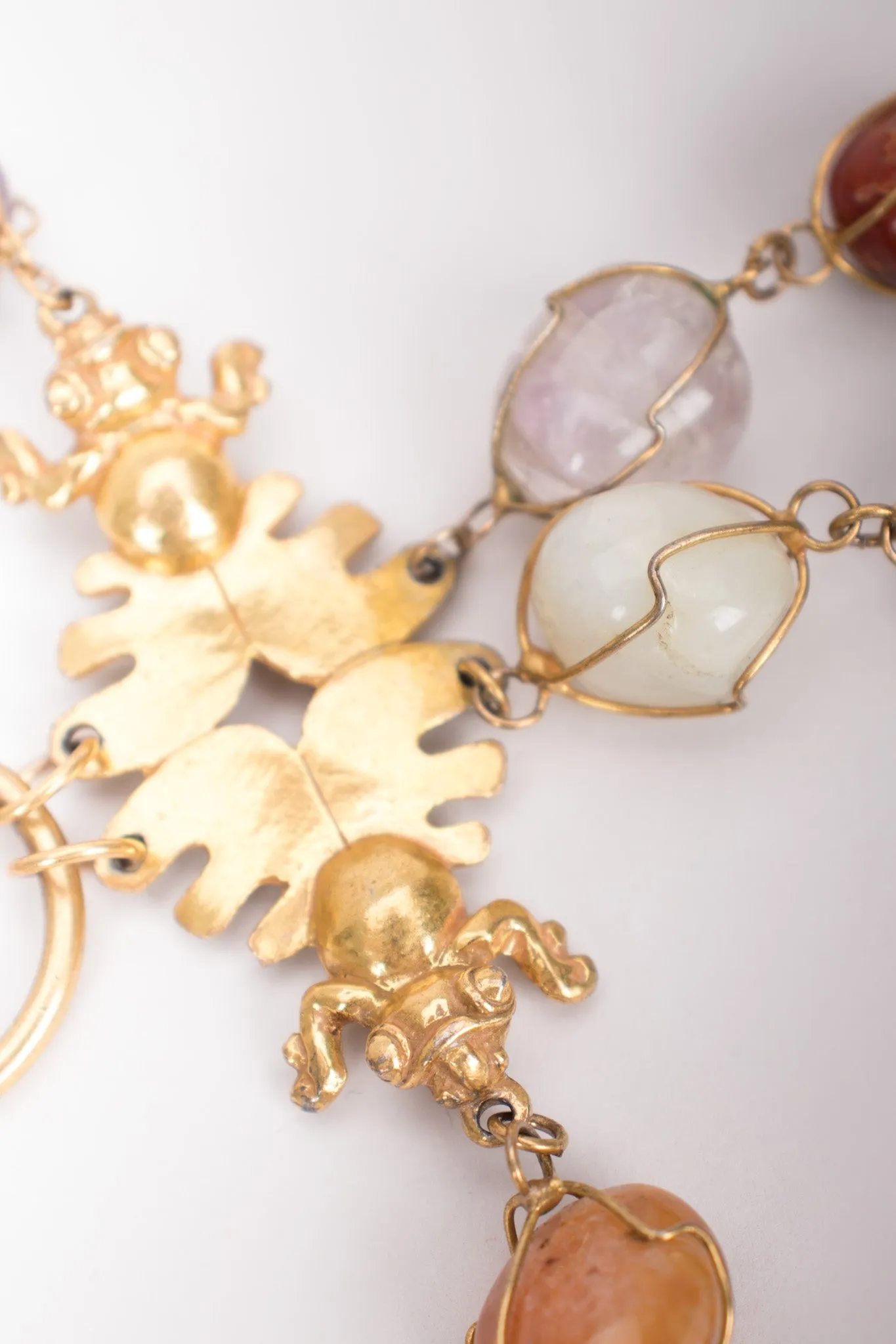 Modernist Fly Gemstone Necklace
