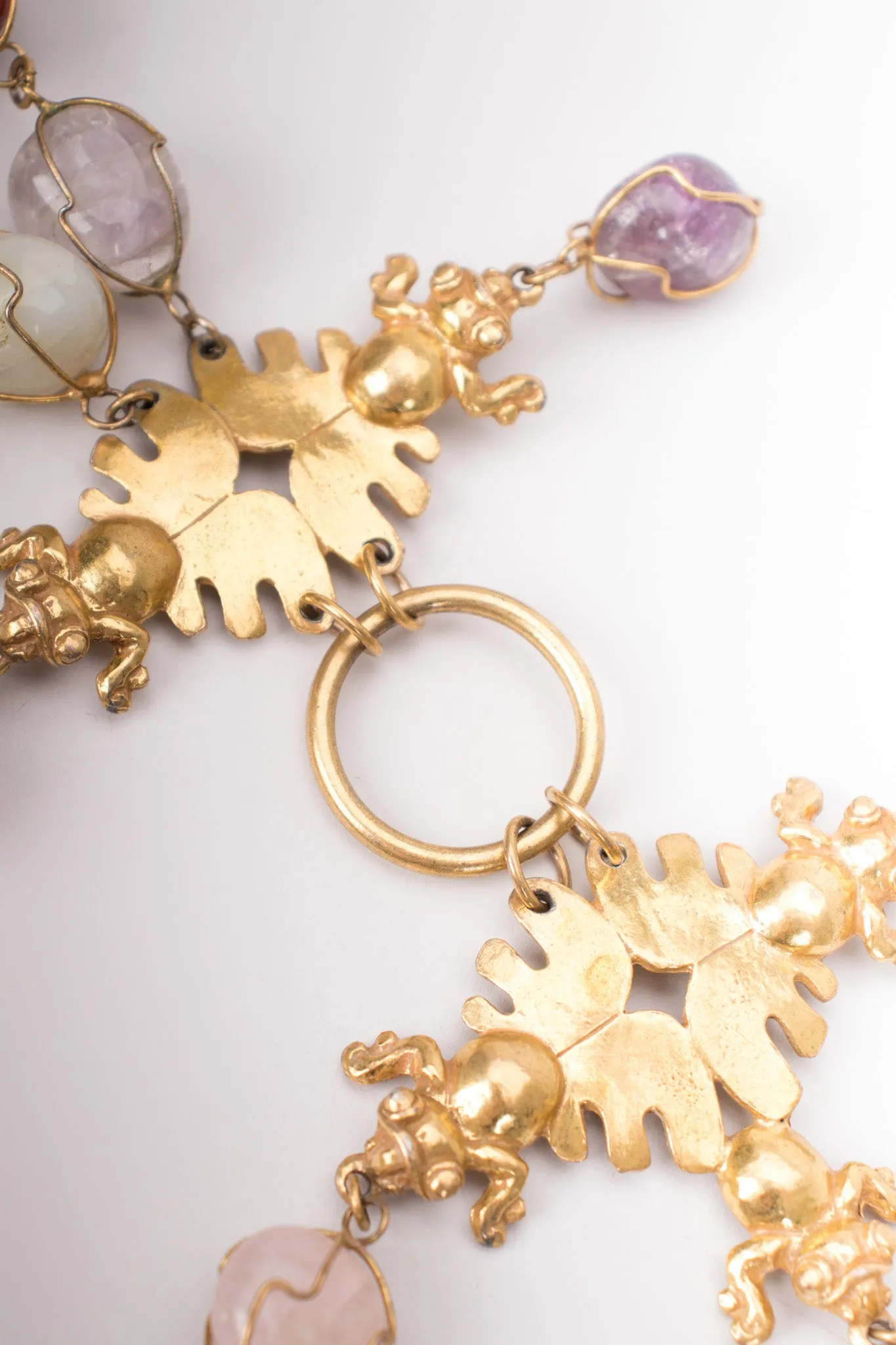 Modernist Fly Gemstone Necklace