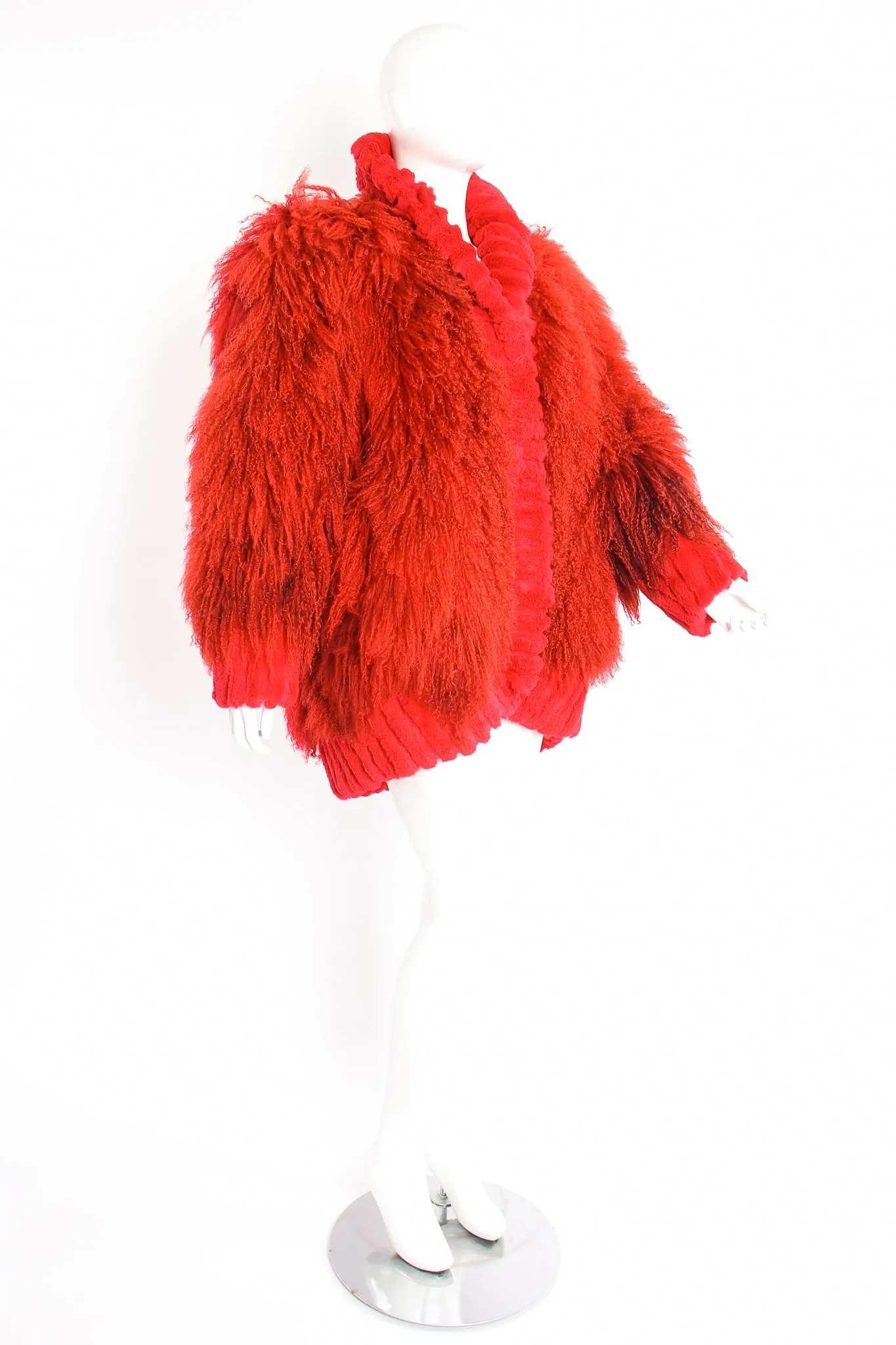 Mongolian Fur Shawl Collar Coat