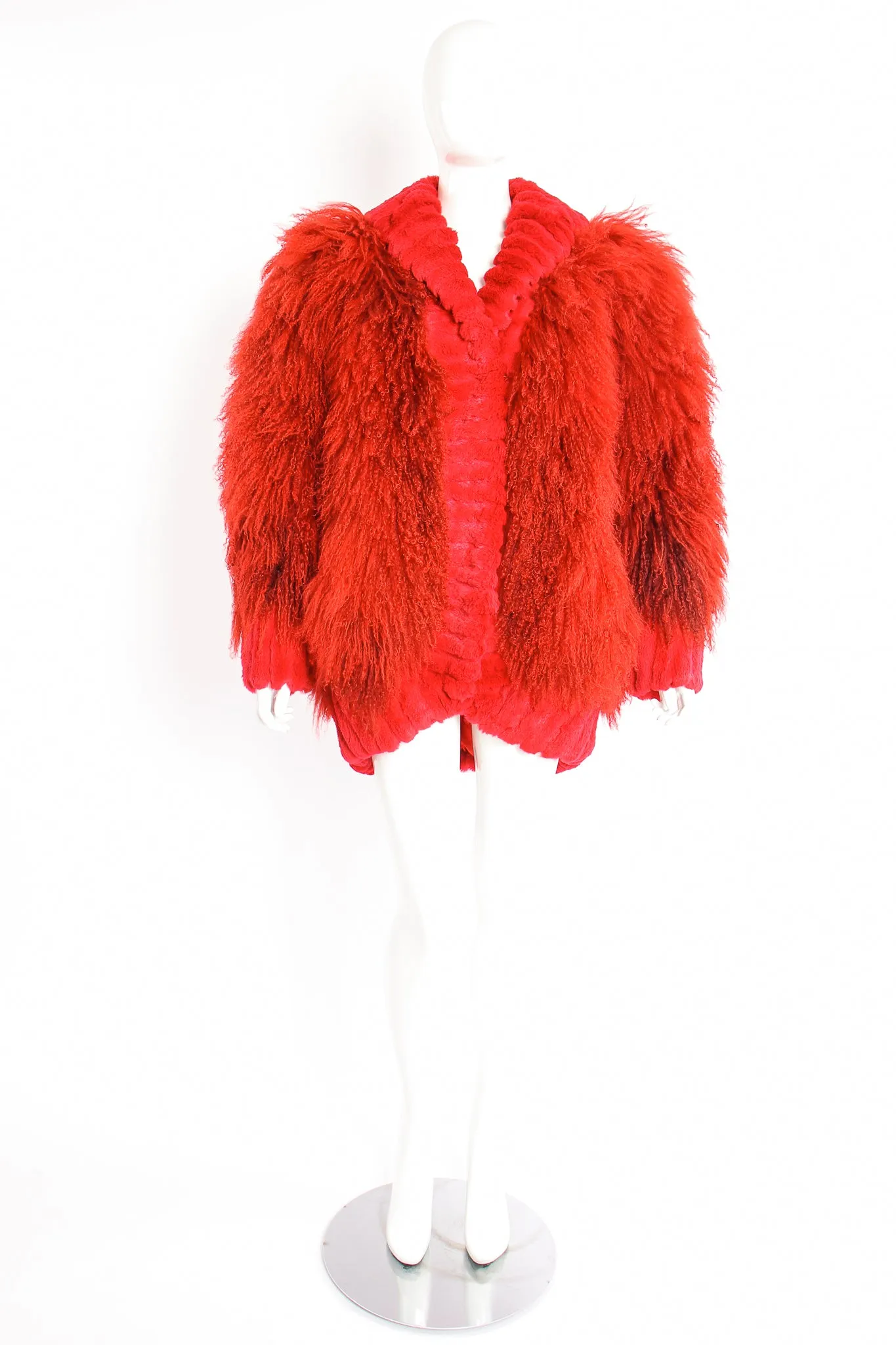 Mongolian Fur Shawl Collar Coat