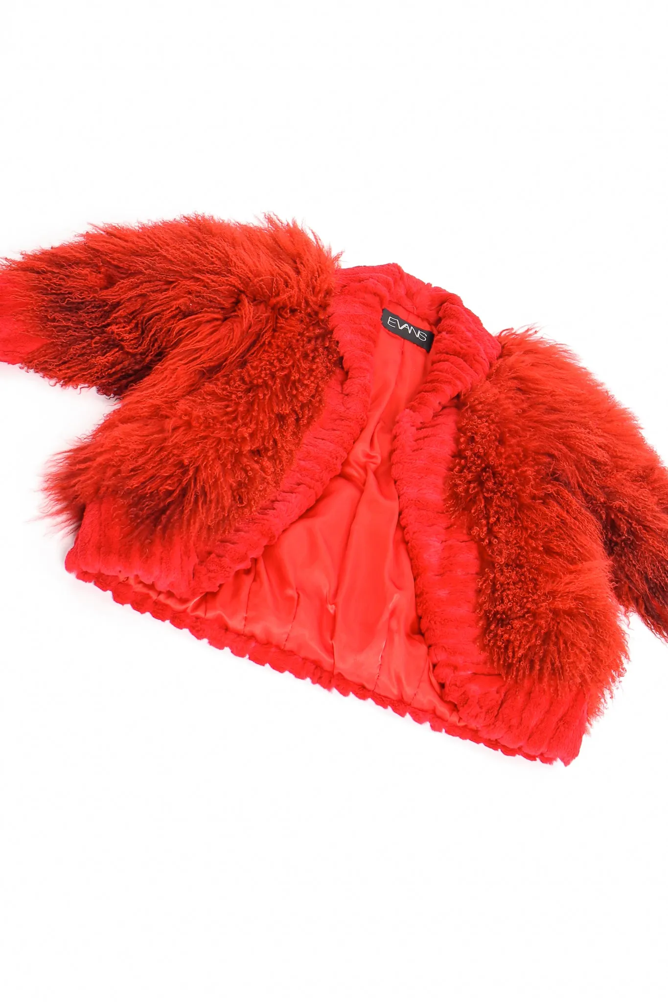 Mongolian Fur Shawl Collar Coat