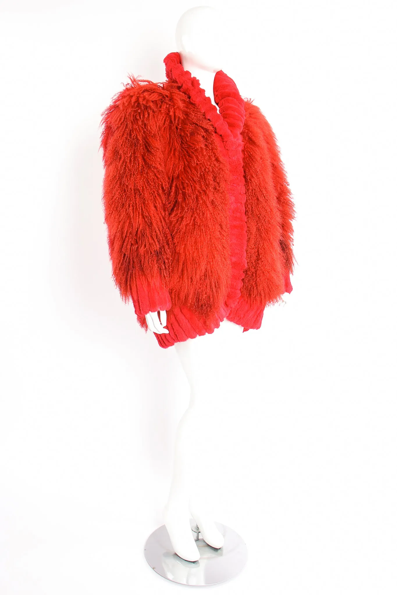 Mongolian Fur Shawl Collar Coat