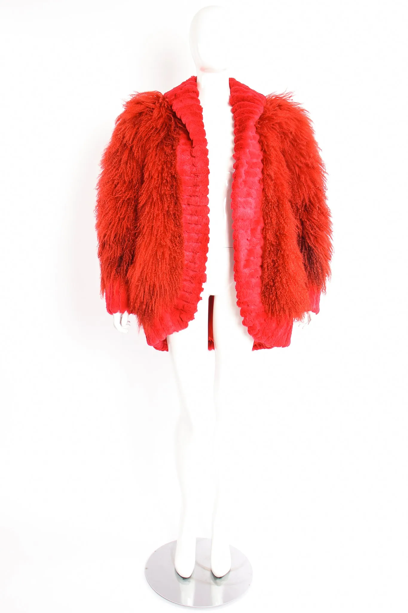 Mongolian Fur Shawl Collar Coat