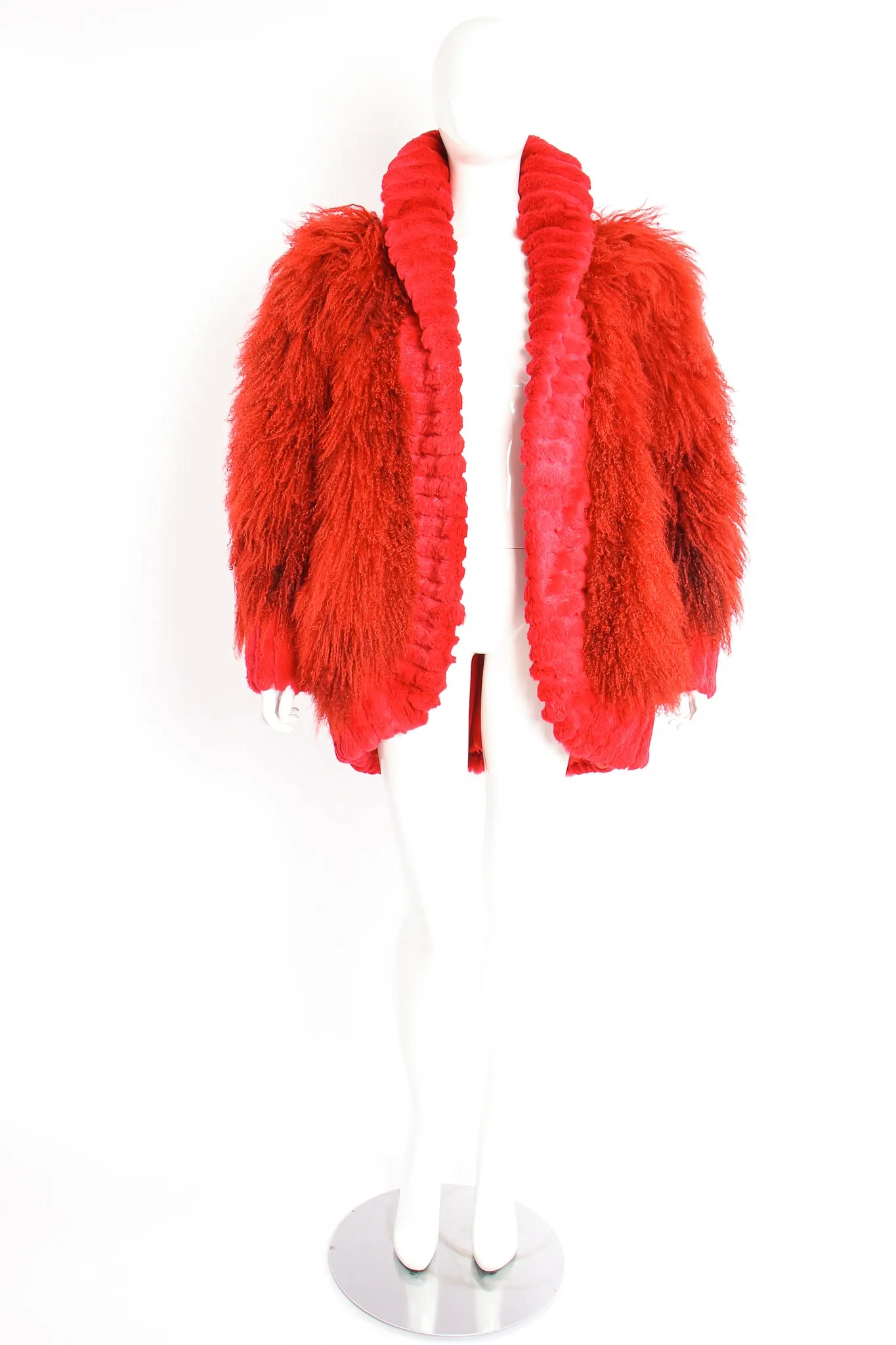 Mongolian Fur Shawl Collar Coat