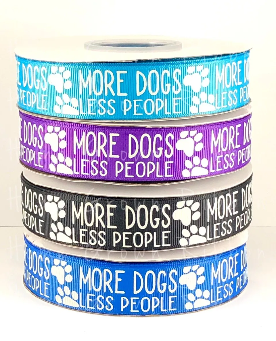 More Dogs, Less People USDR Glow in the Dark 7/8 Inch Ribbon