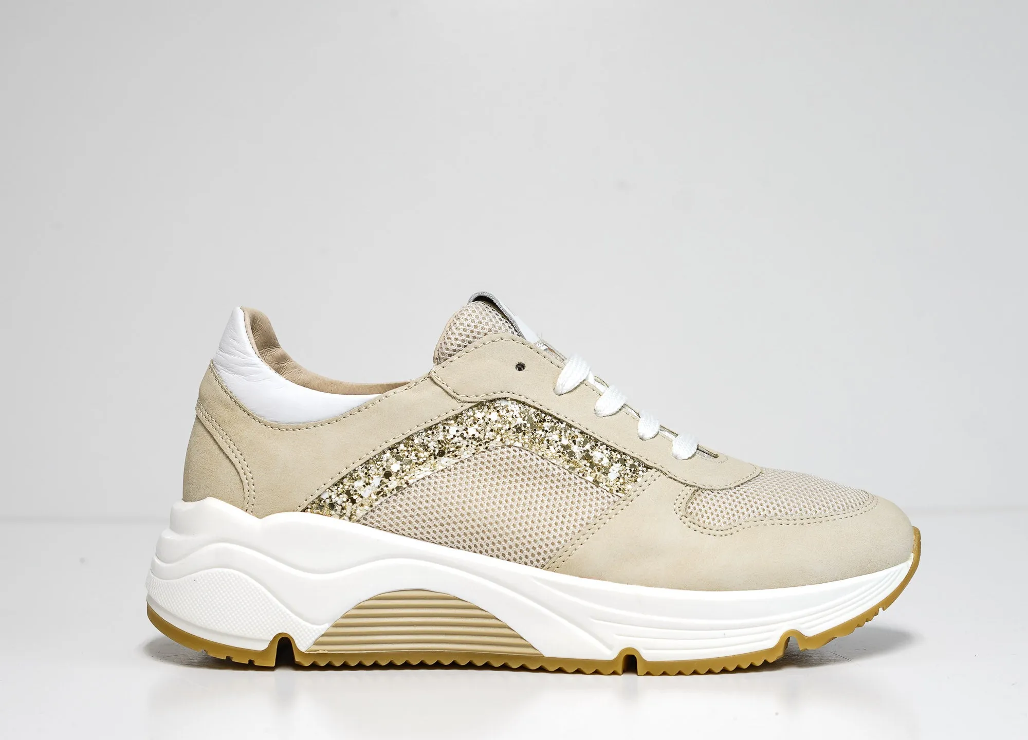 Morelli Women's Beige Glitter Sneaker 50783    40% off