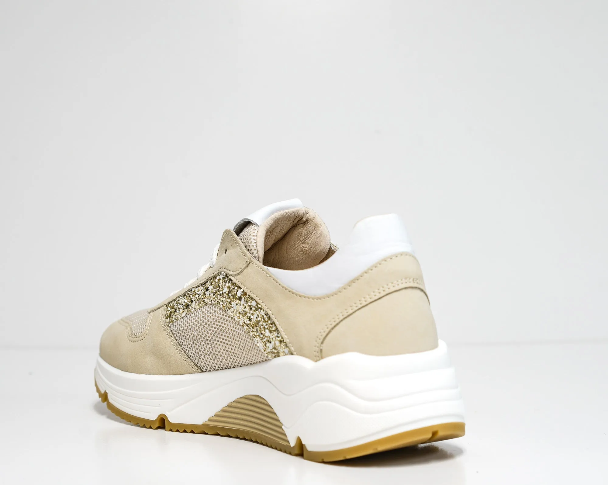 Morelli Women's Beige Glitter Sneaker 50783    40% off