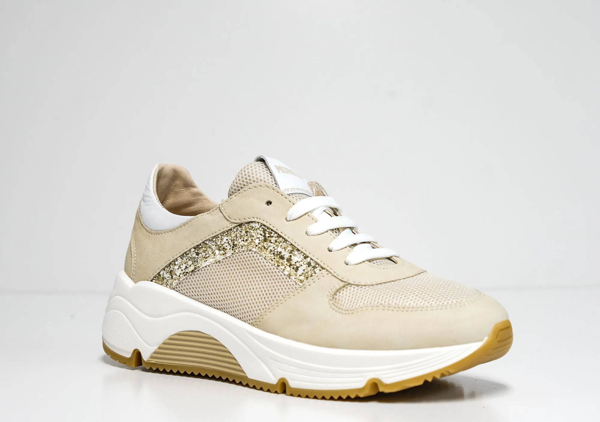Morelli Women's Beige Glitter Sneaker 50783    40% off