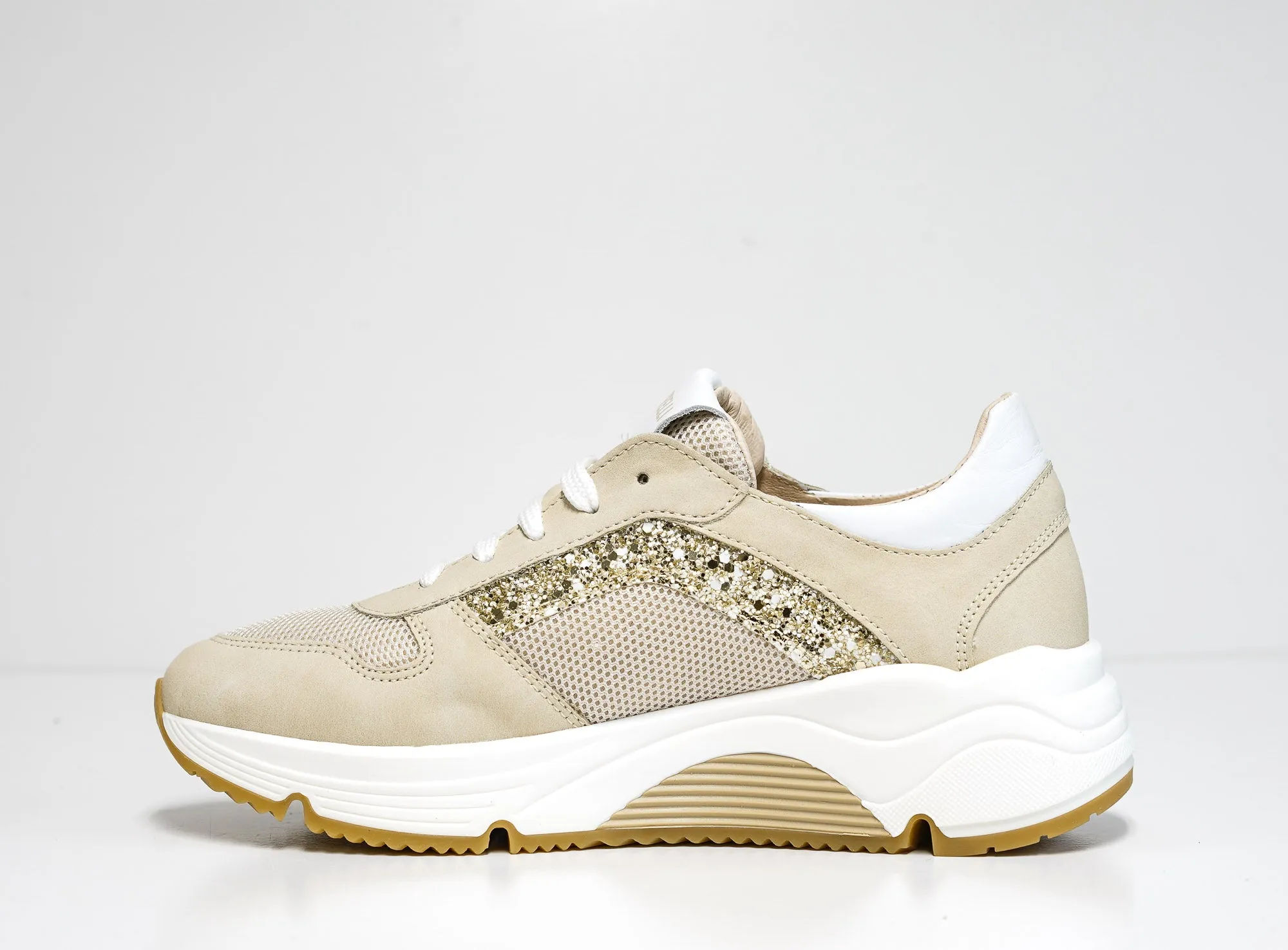 Morelli Women's Beige Glitter Sneaker 50783    40% off