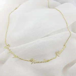 Multiple Name Necklace 18k Gold Plated Jewelry
