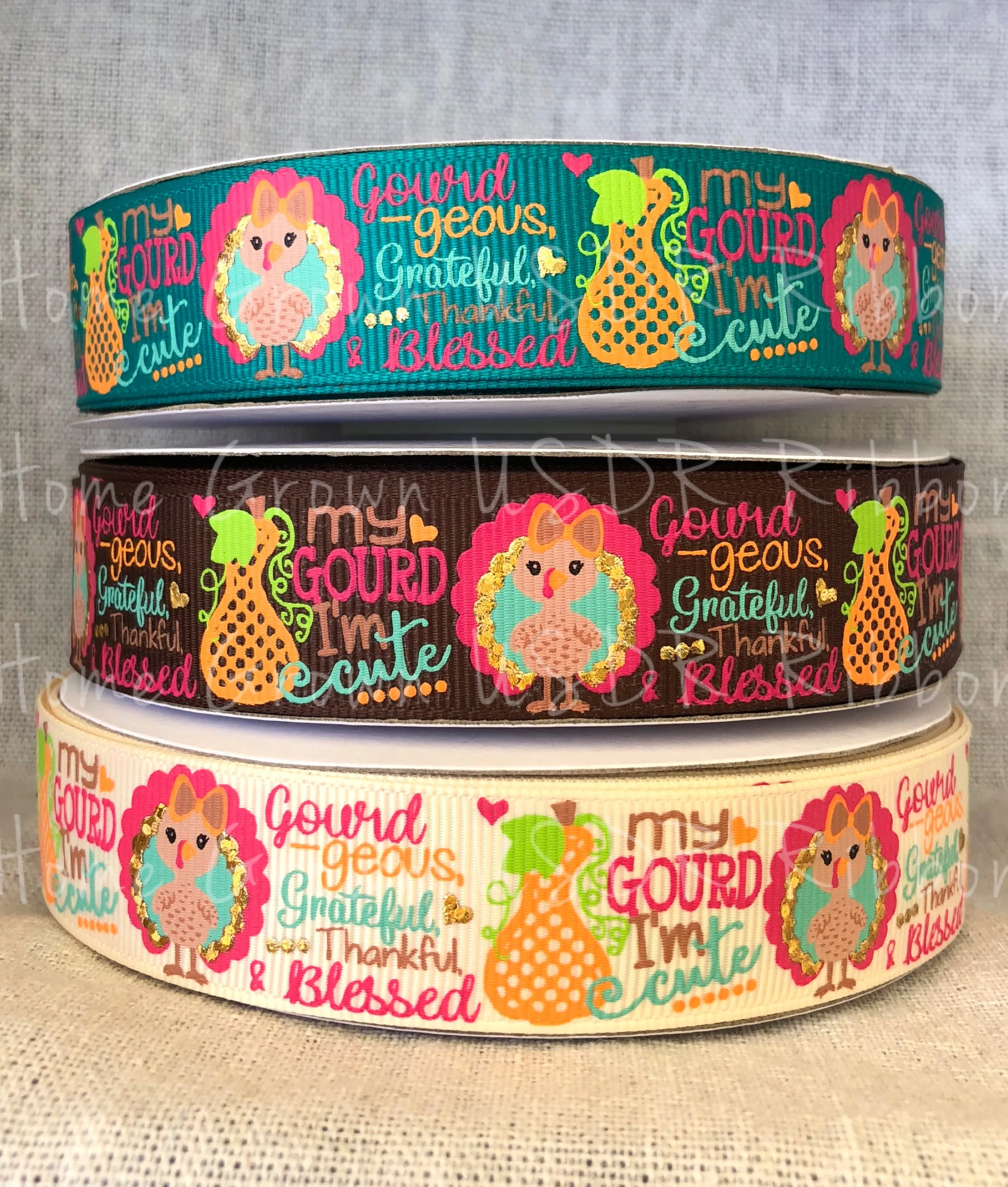 My Gourd I'm Cute USDR Ribbon - 7/8 Inch
