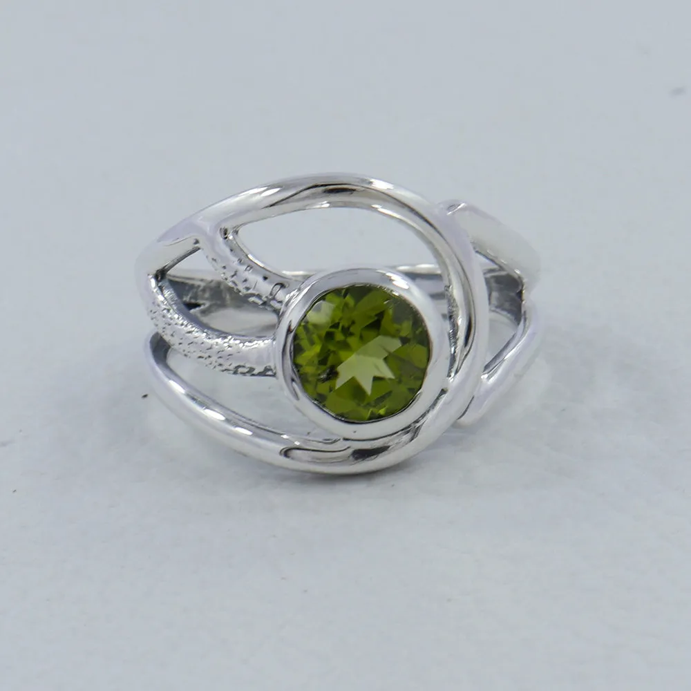Natural Citrine Gemstone Silver Rings