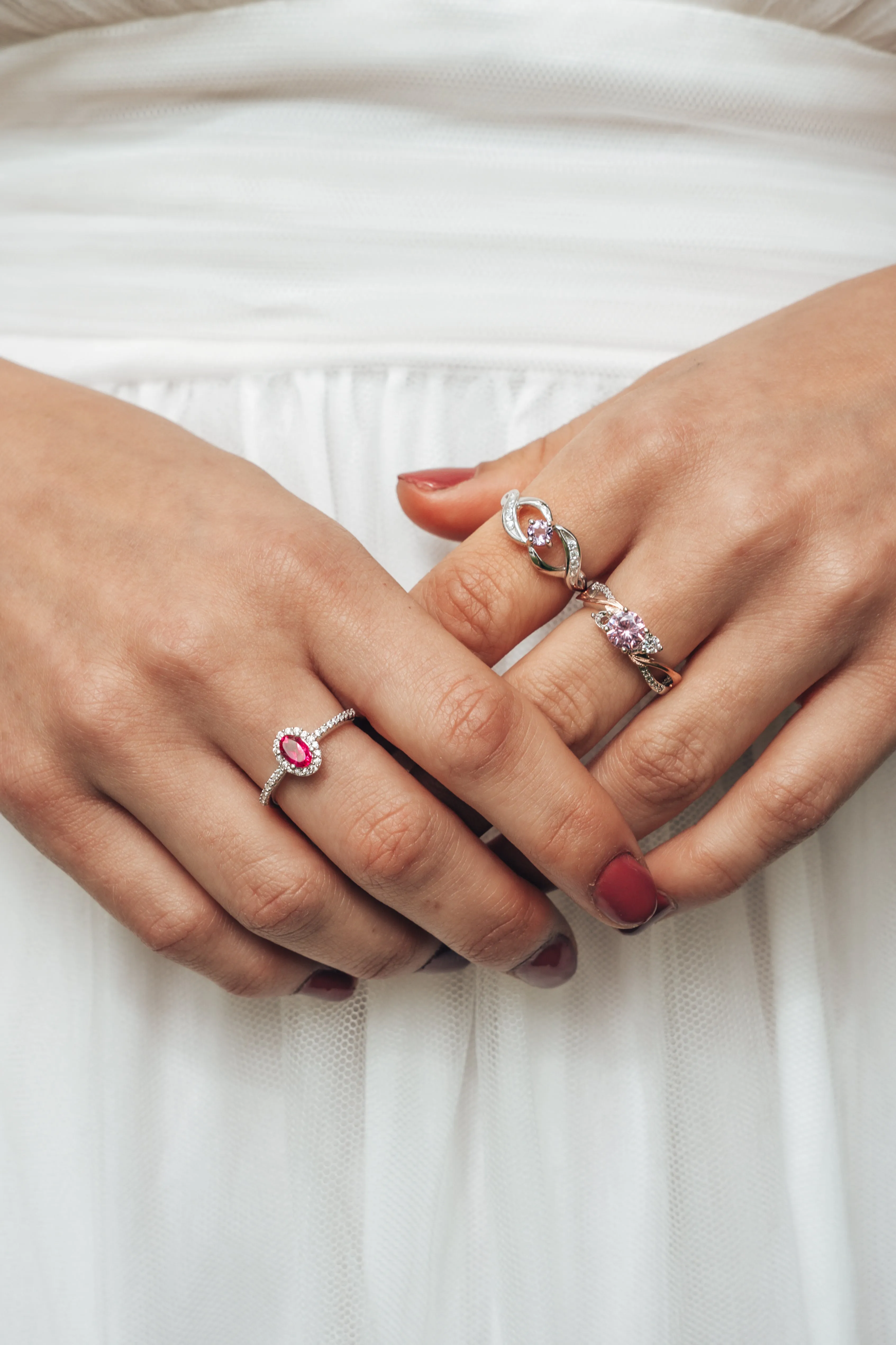 Natural pink Topaz ring
