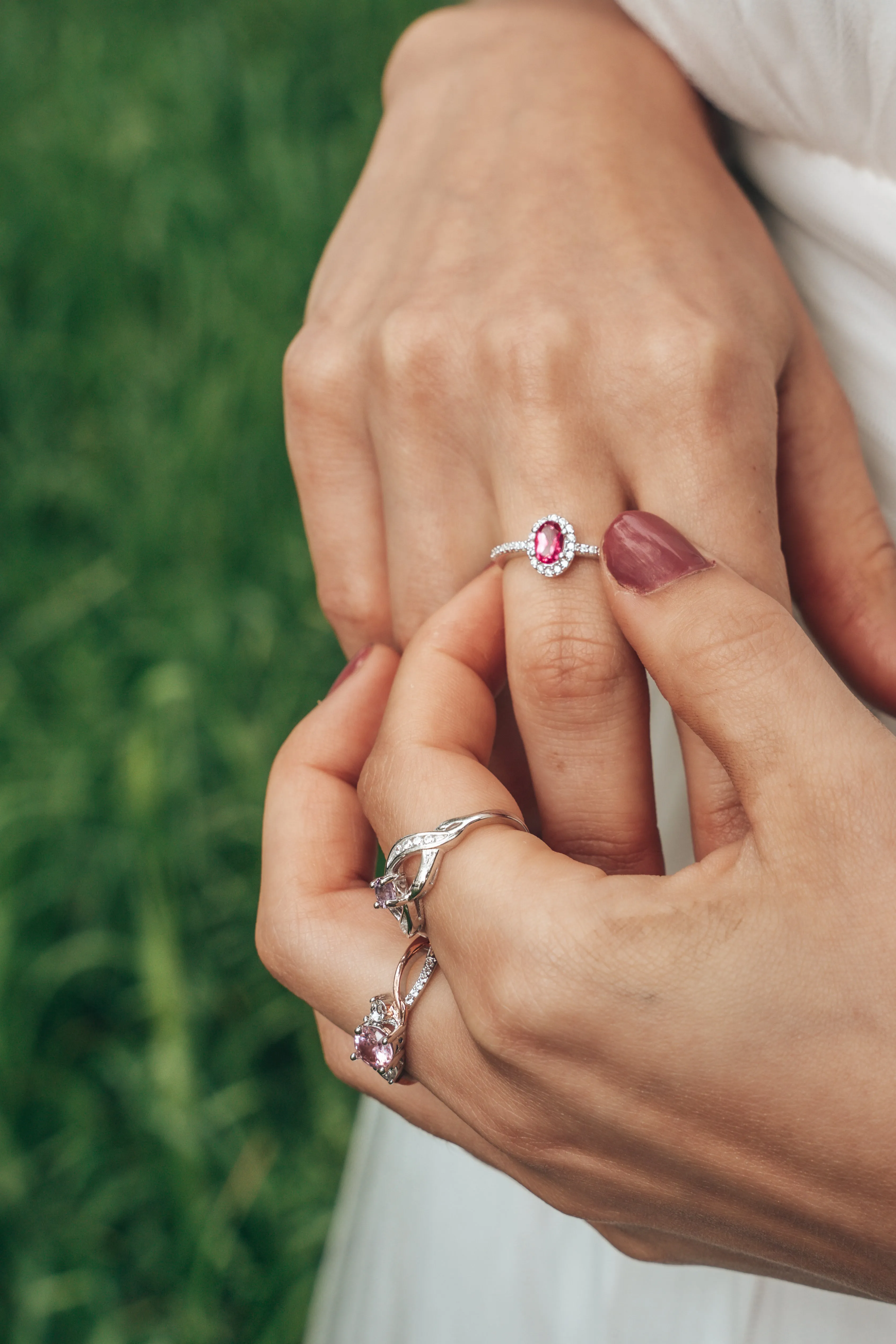 Natural pink Topaz ring