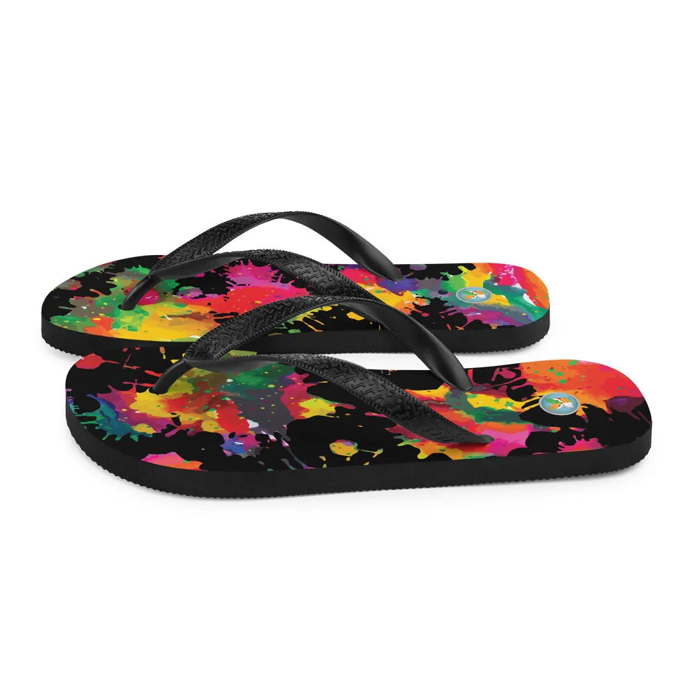 Neon Splotches - Unisex Flip-Flops