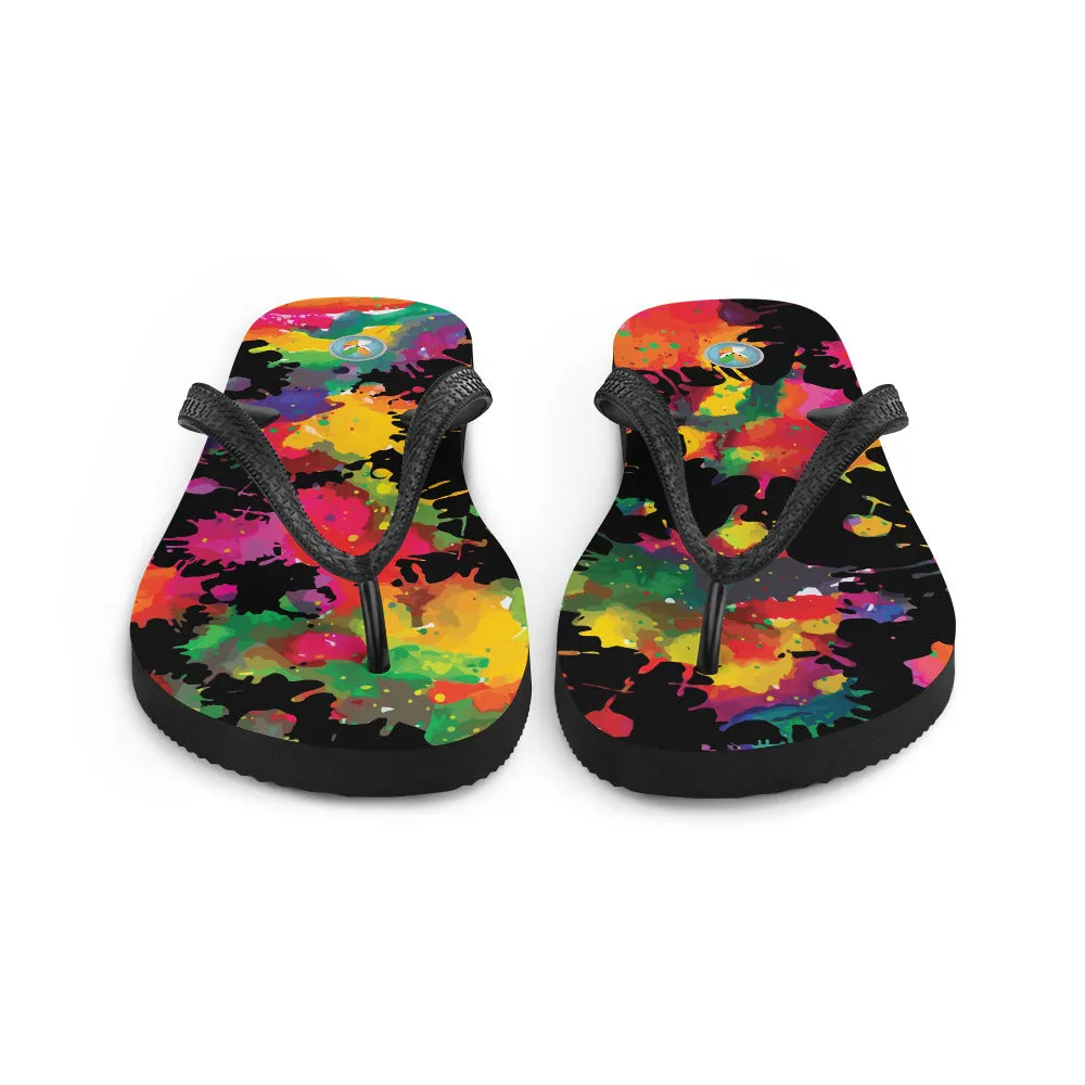 Neon Splotches - Unisex Flip-Flops
