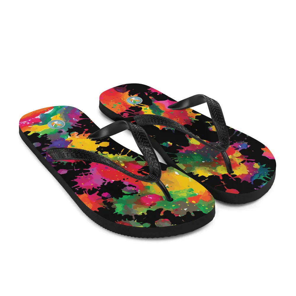 Neon Splotches - Unisex Flip-Flops
