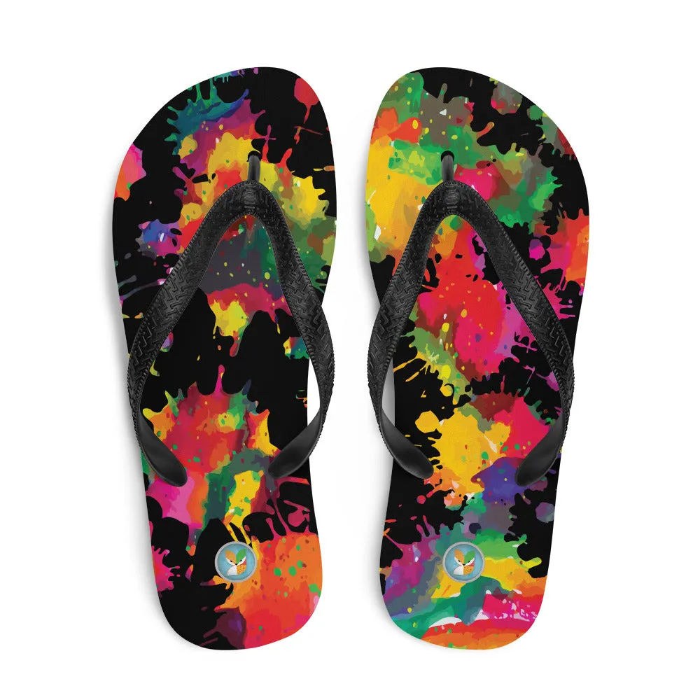 Neon Splotches - Unisex Flip-Flops