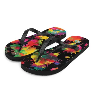 Neon Splotches - Unisex Flip-Flops