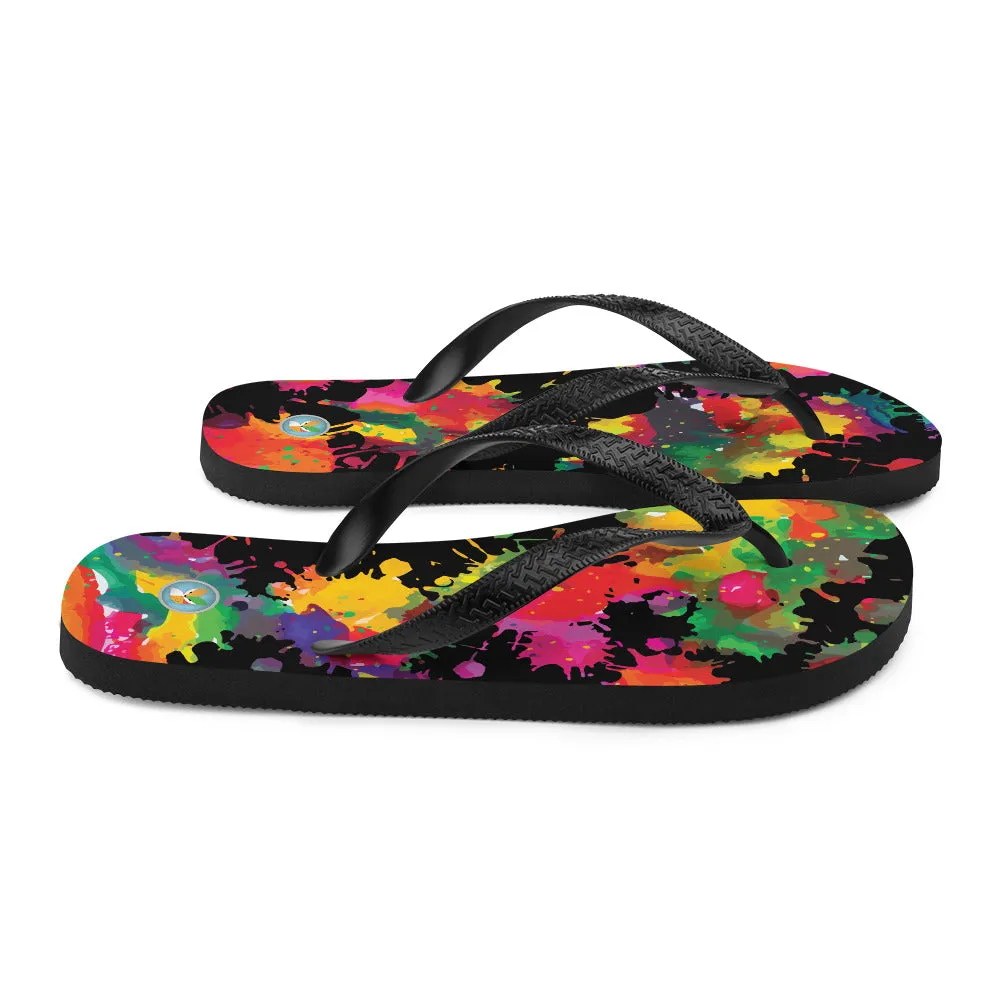 Neon Splotches - Unisex Flip-Flops
