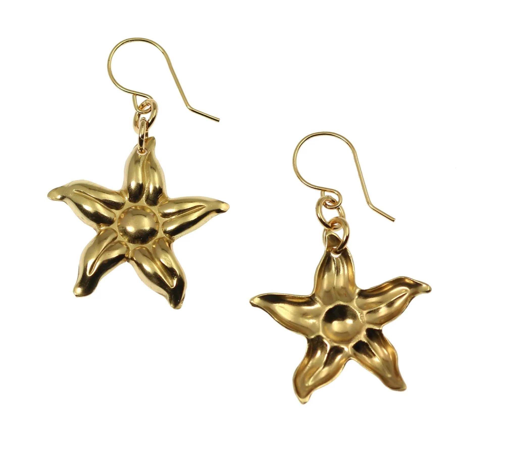 Nu Gold Star Jasmine Flower Earrings