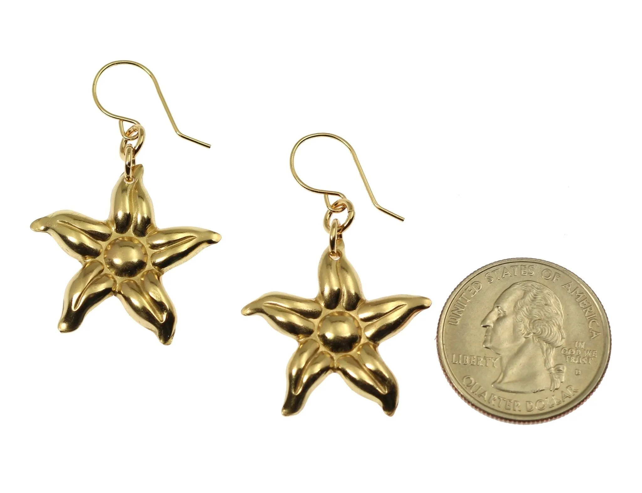 Nu Gold Star Jasmine Flower Earrings