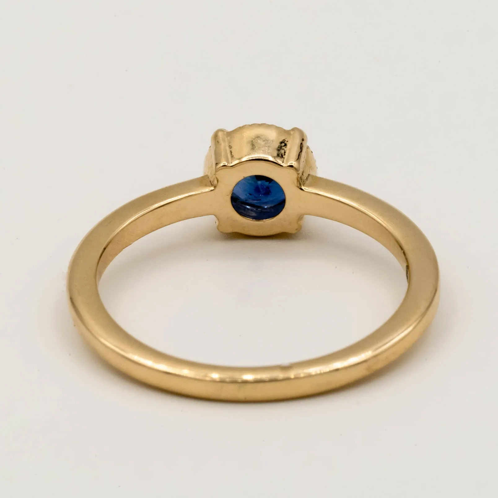 Oak Sapphire Engagement Ring | .87ct Round Sapphire | 14k Yellow Gold
