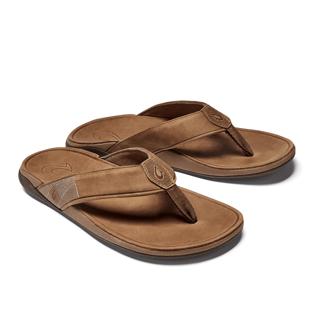 OluKai Men's Tuahine Leather Beach Sandals