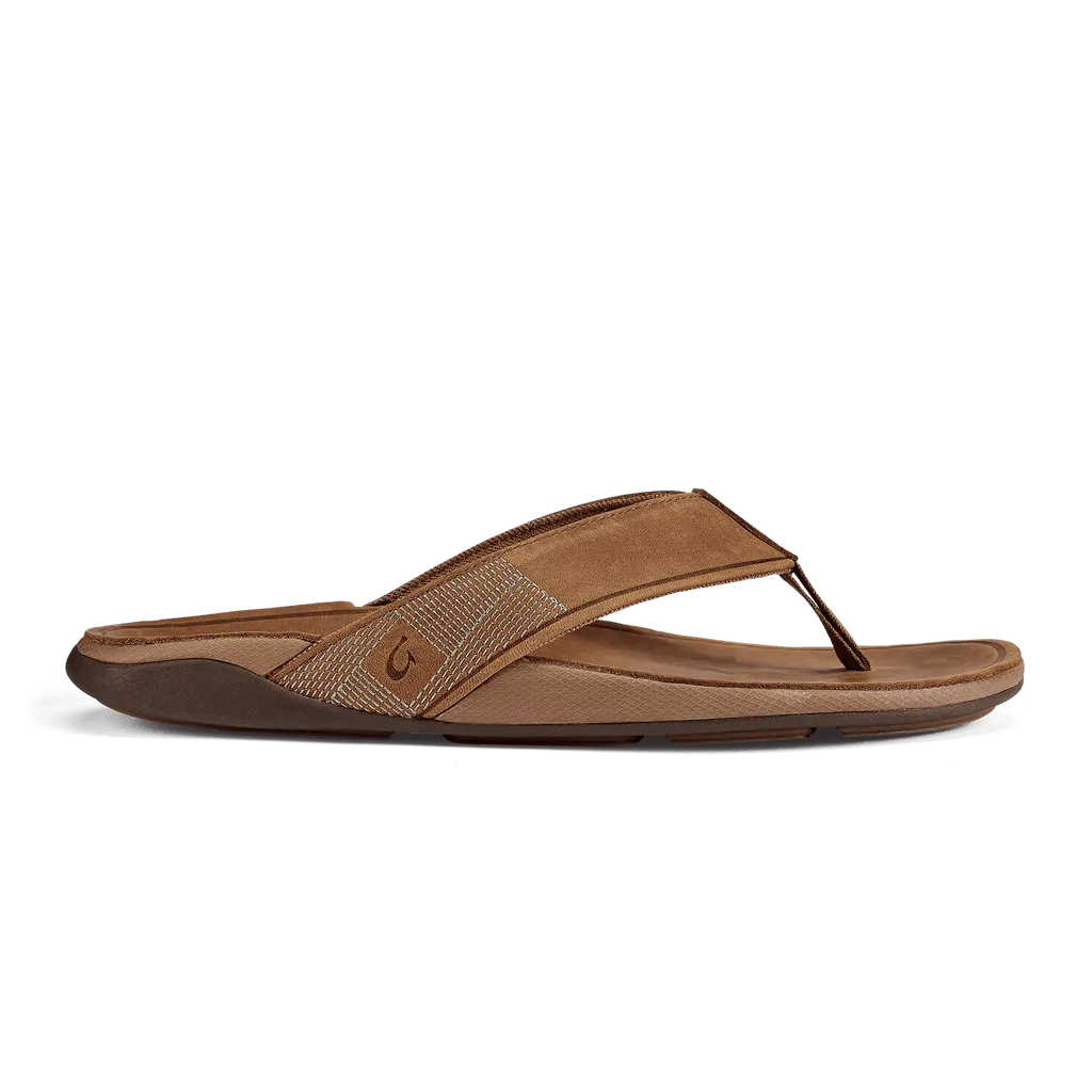 OluKai Men's Tuahine Leather Beach Sandals