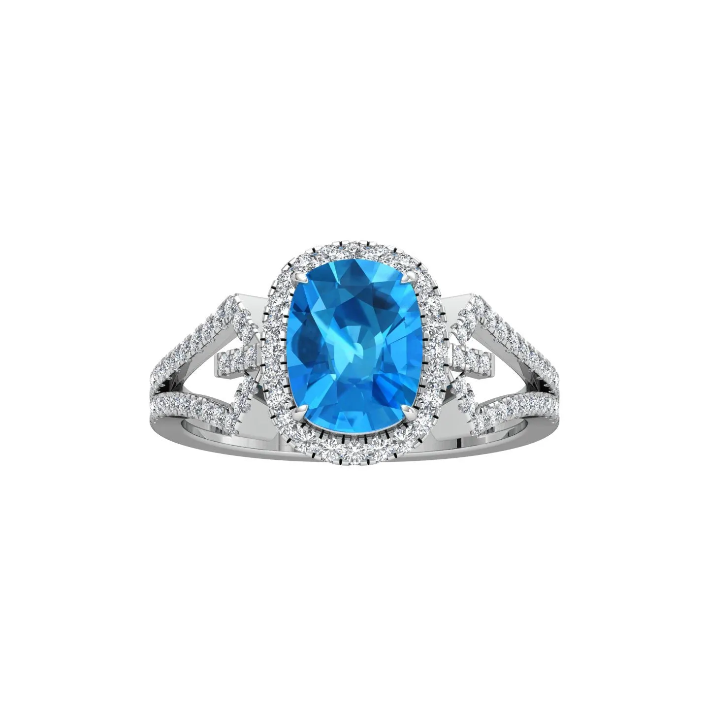 Open Shank Blue Topaz Ring