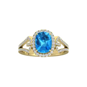 Open Shank Blue Topaz Ring