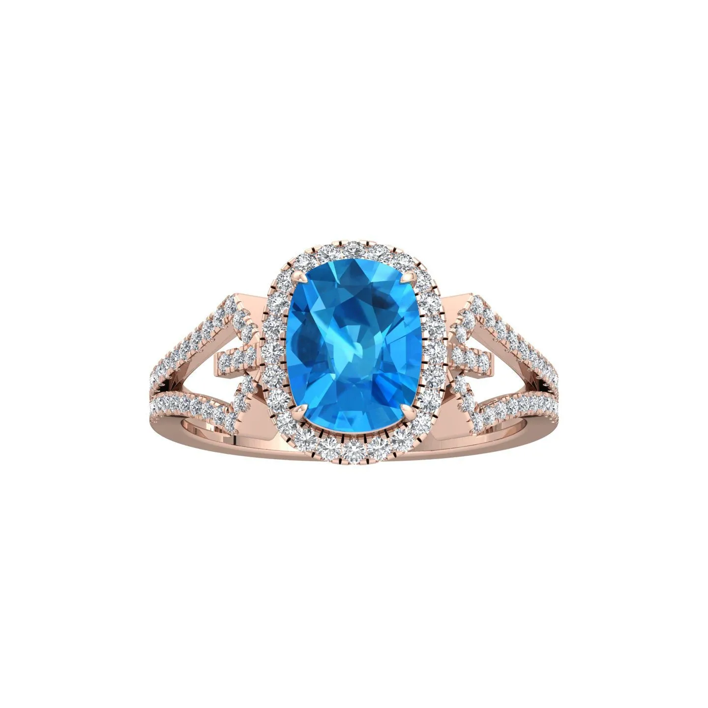 Open Shank Blue Topaz Ring