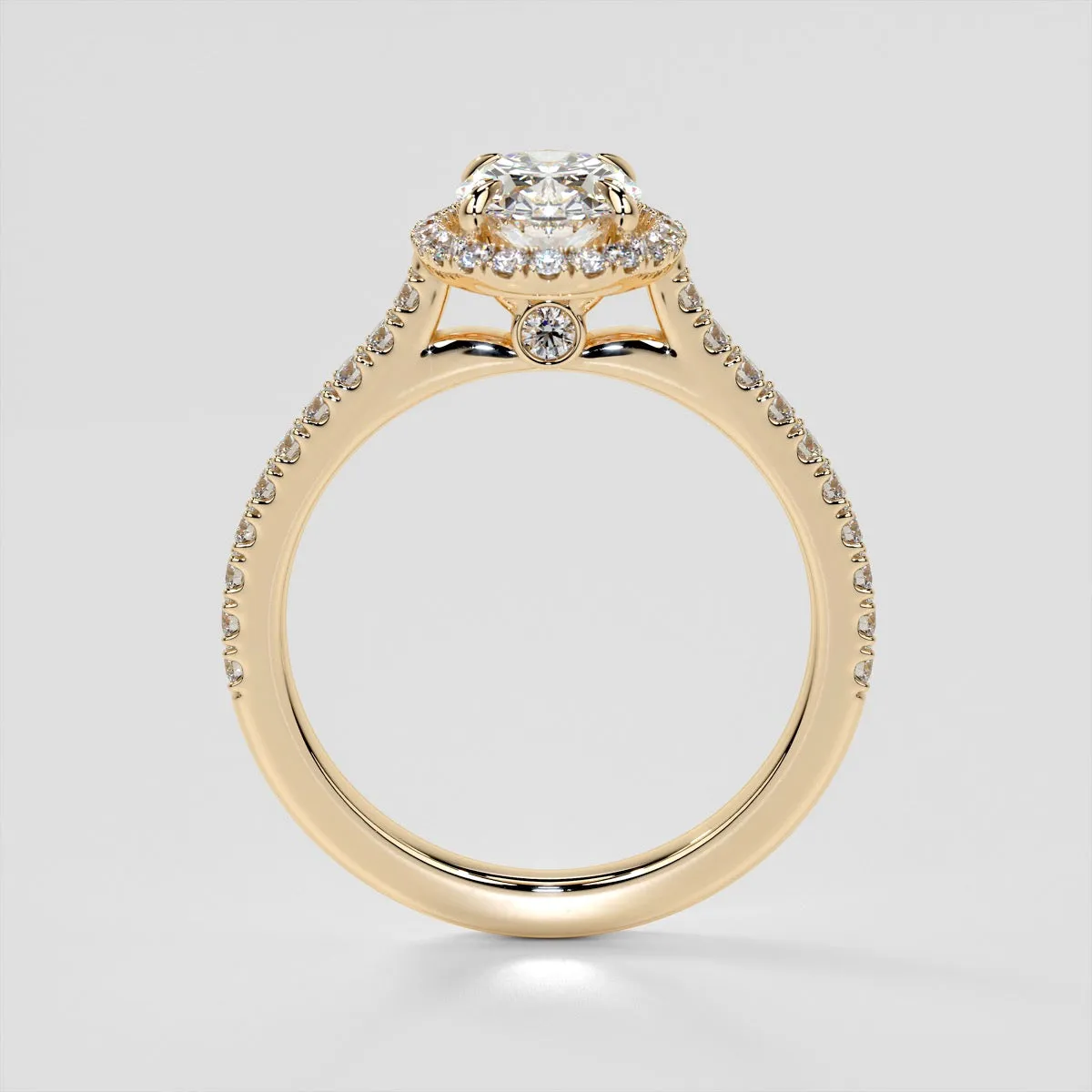 Oval Cut Halo Wedding Set With Accents