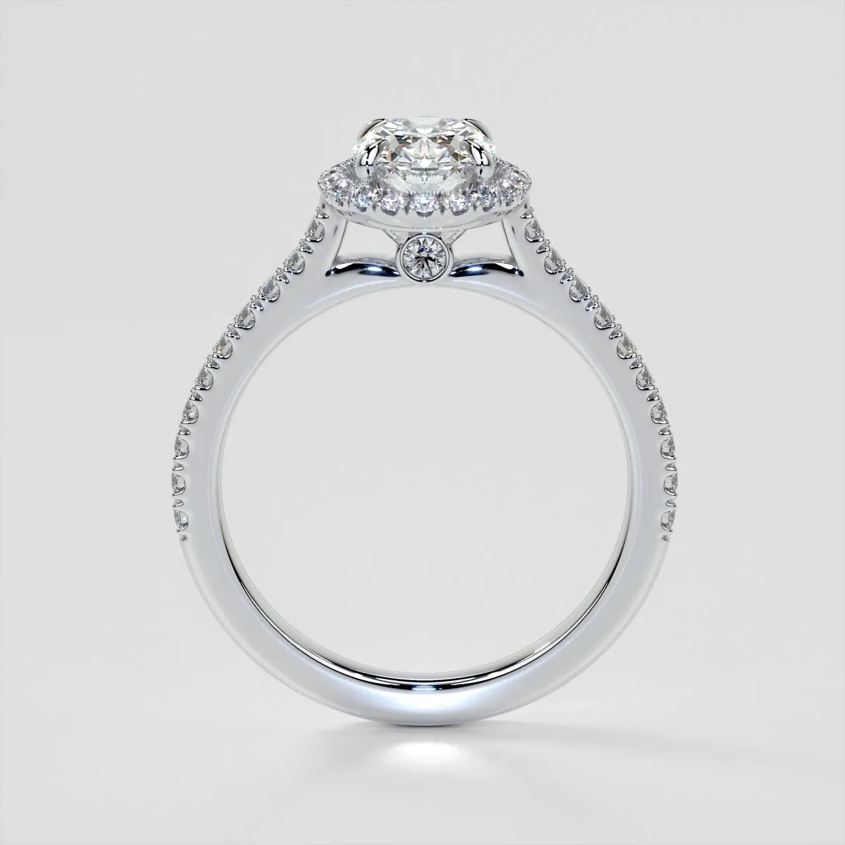 Oval Cut Halo Wedding Set With Accents
