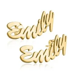 Pair Of Script Name Earrings Jewelry
